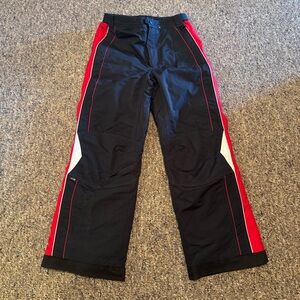 Vintage Obermeyer insulated winter ski snow pants Black/Red kids Juniors size 12